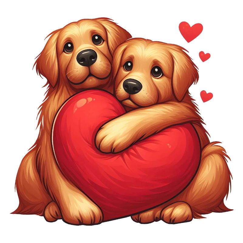 Labrador Retrievers Hugging Each Other