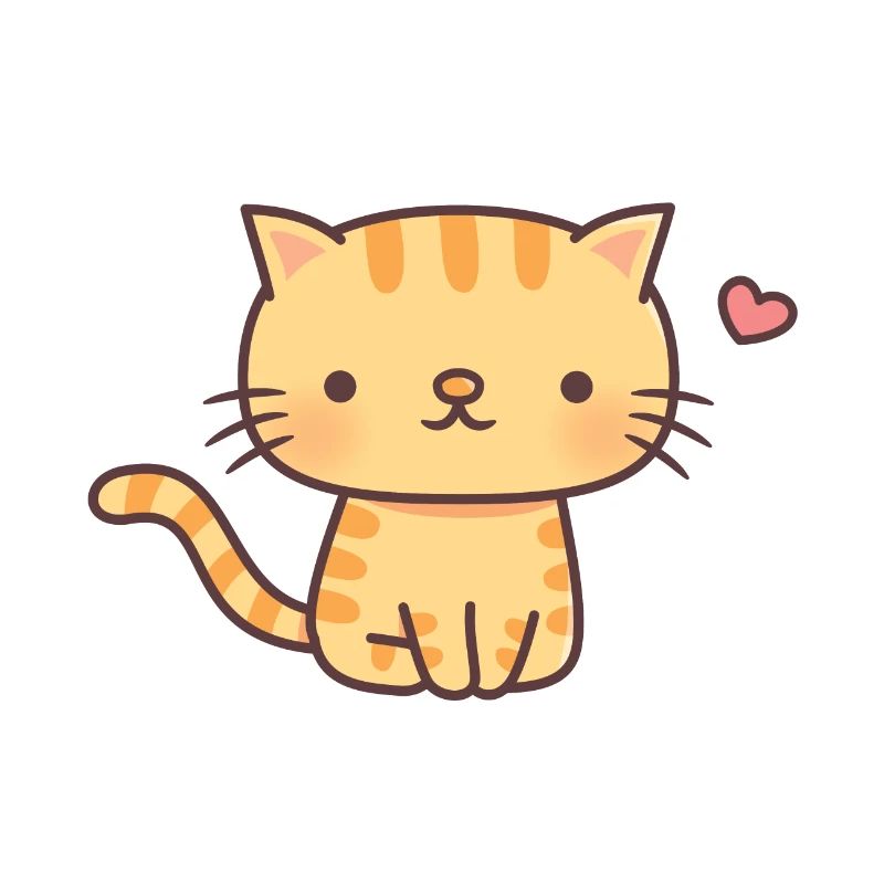Cute Orange Tabby Cat Doodle