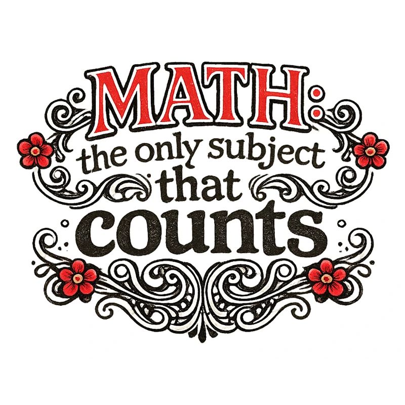 Math Counts : T-shirt de citation orné