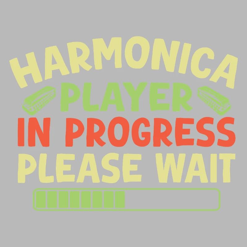 Funny Harmonica Player In Progress Harmonica