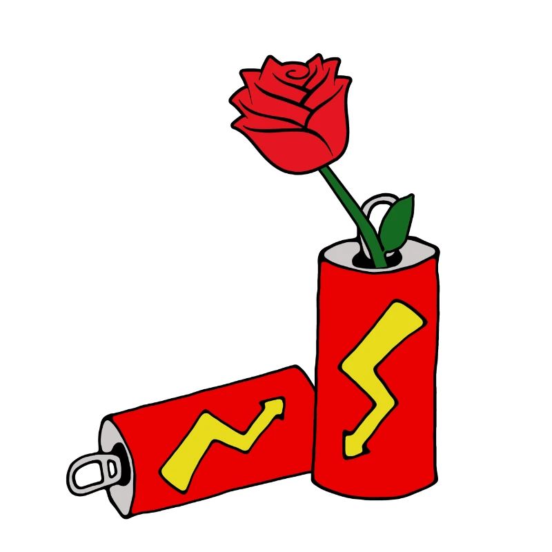 Rote Rose in Energydrink Dose Geschenk Nerd