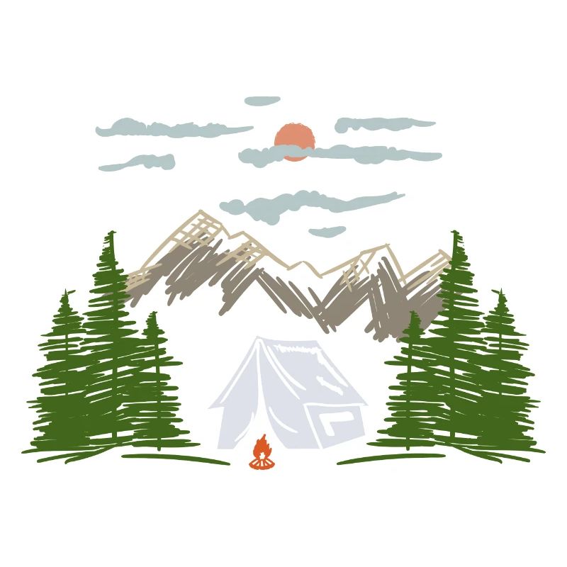 Camping Camping Mountain Motif Gift Idea
