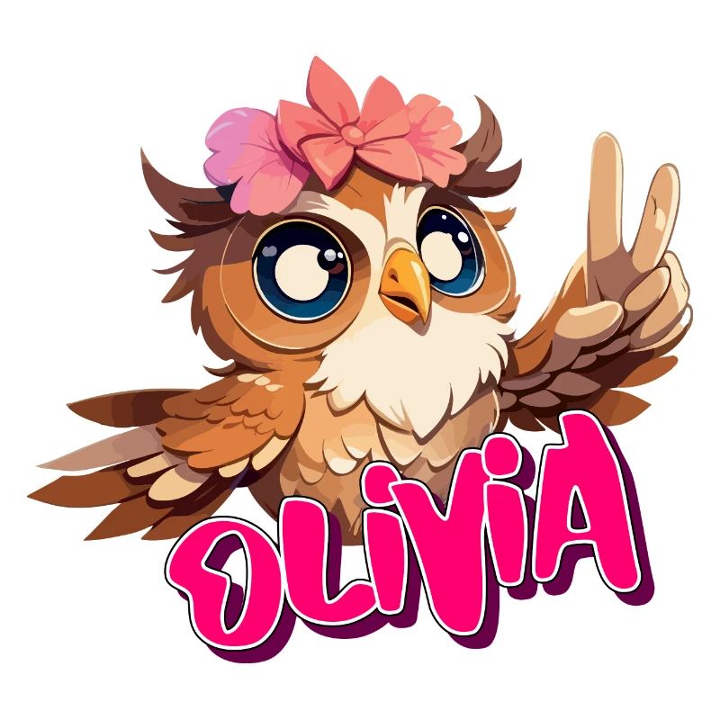 OLIVIA - Schöner Mädchen Name mit süßer EULE