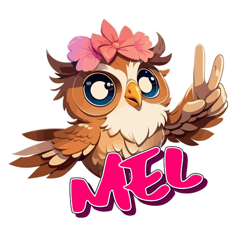 MEL - Schöner Mädchen Name mit süßer EULE