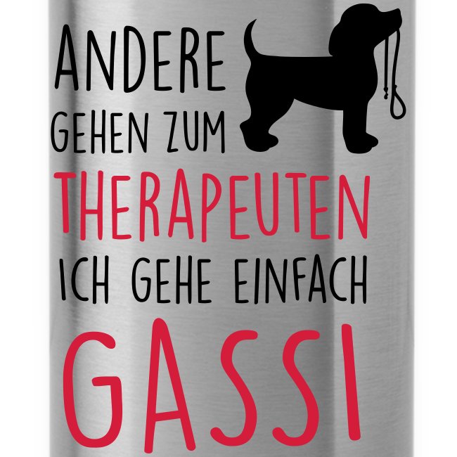 Vorschau: Gassi Therapeut Hund - Trinkflasche mit integriertem Trinkhalm