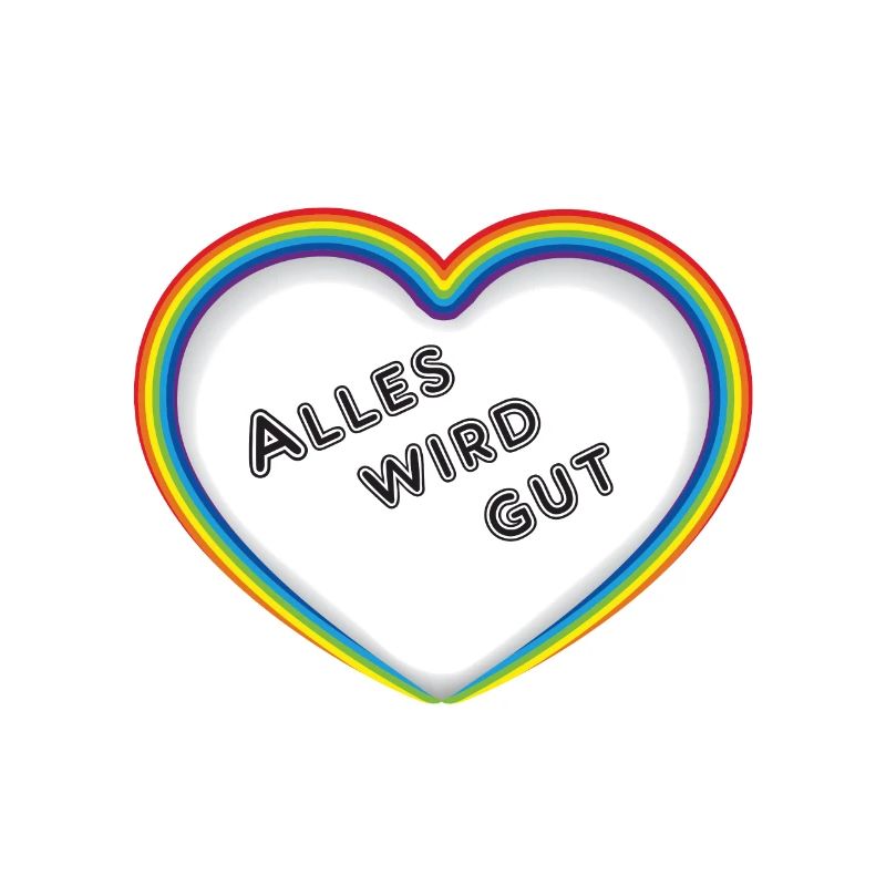 Regenbogen Herz - Alles wird gut