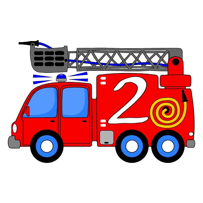 Fire engine 2 birthday children