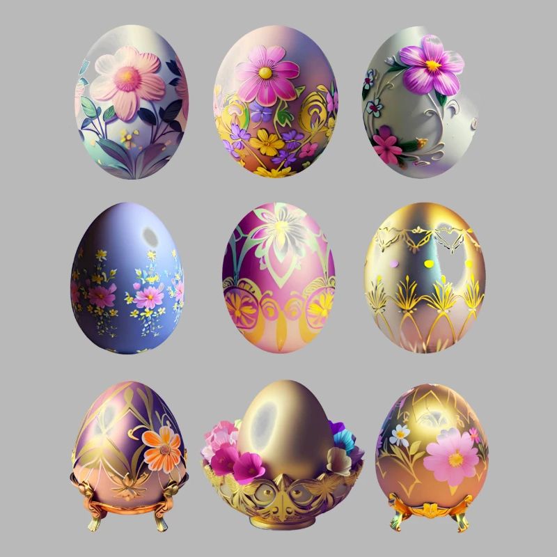 Colorful Easter Eggs Sticker Set