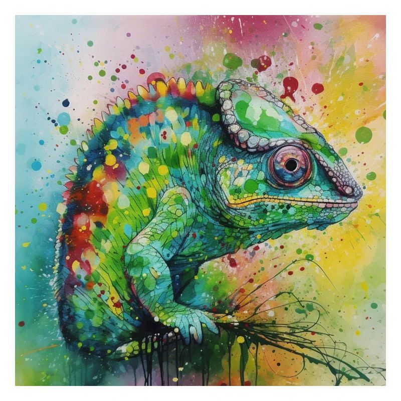 Modern & Colourful Chamelion Wall Art by Bodhi