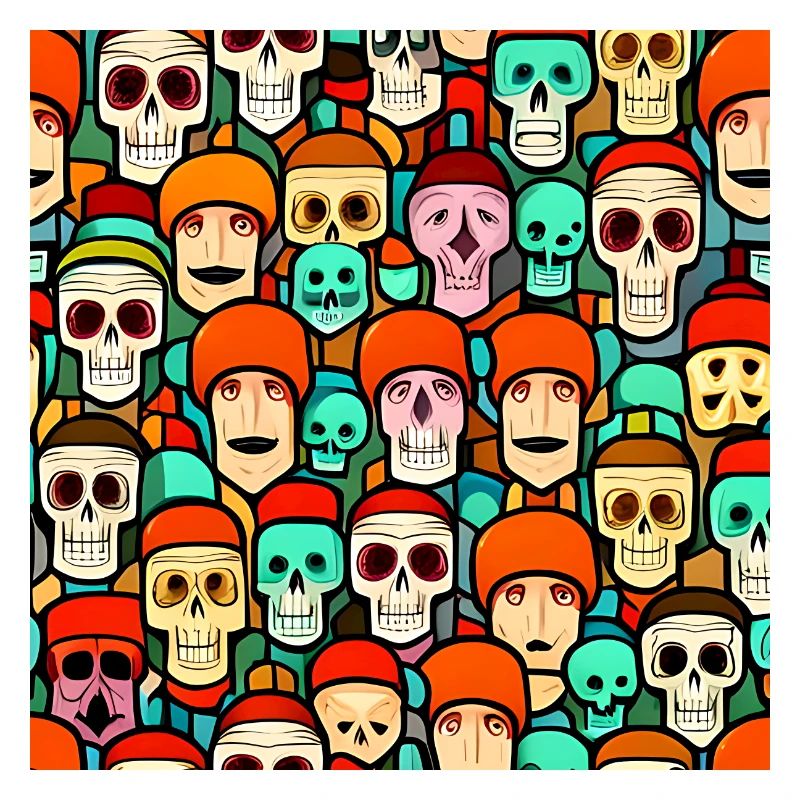 Bunte Totenköpfe patern