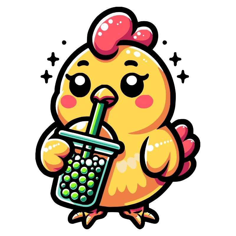 Bubble Tea Chicken Boba Tea Kawaii Geschenk