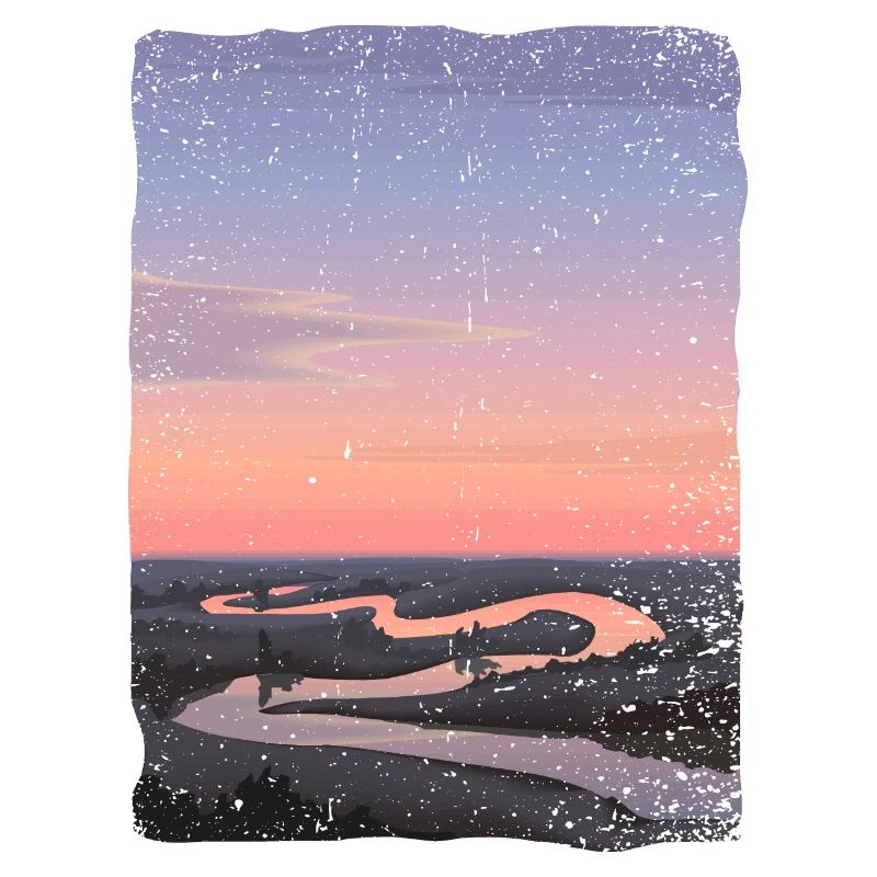Rivière reflétée dans le coucher du soleil
