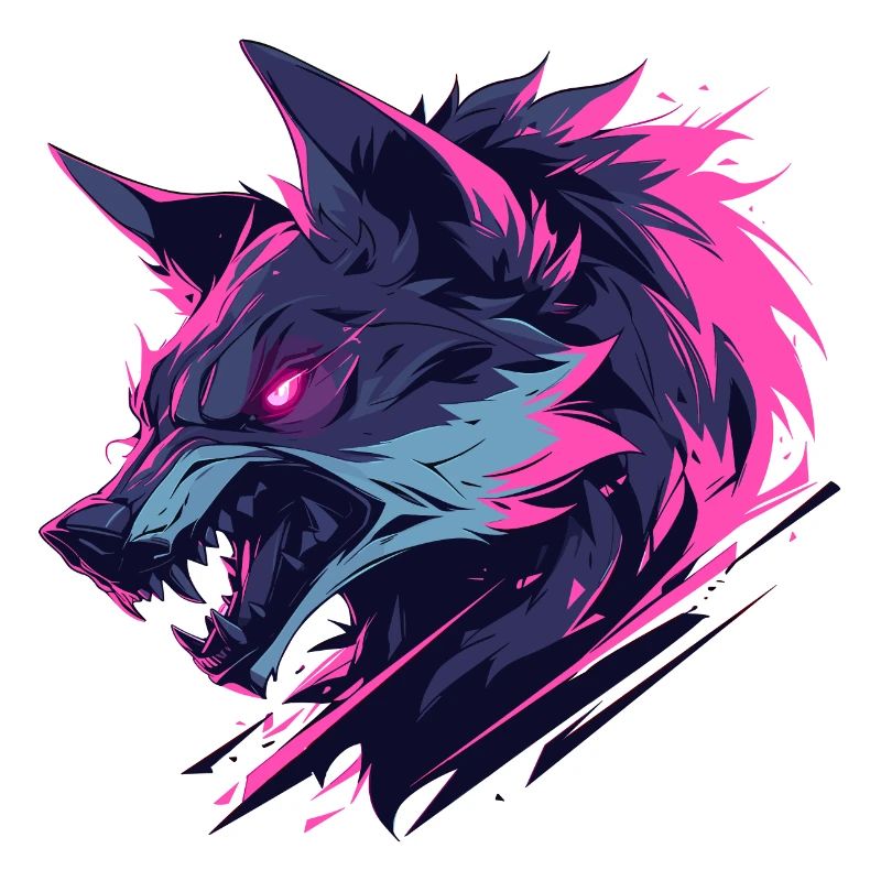 Brightly Colored Ferocious Wolf