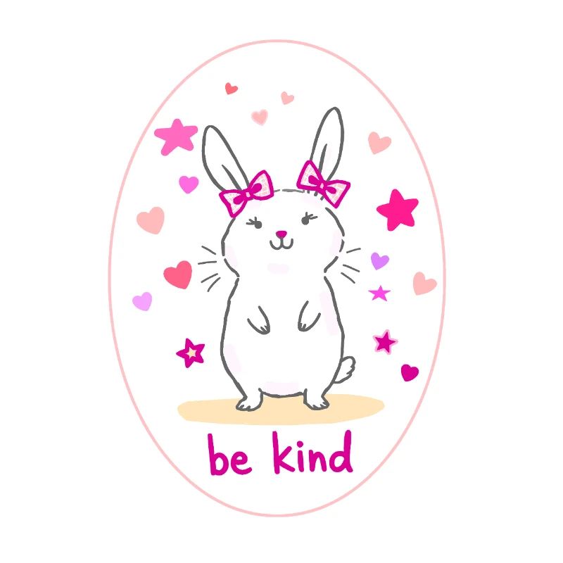 Cute Bunny with Pink Bows – Be Kind