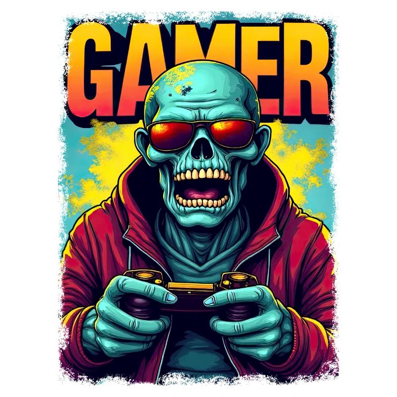 Zocker-Zombie mit Controller
