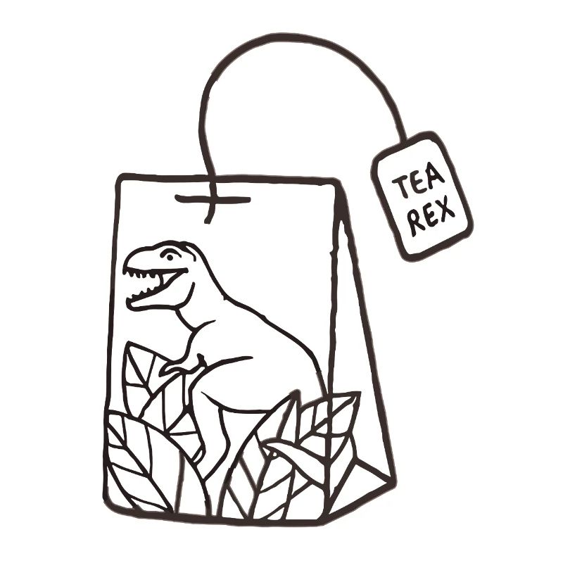 Dinosaurier Teebeutel Design