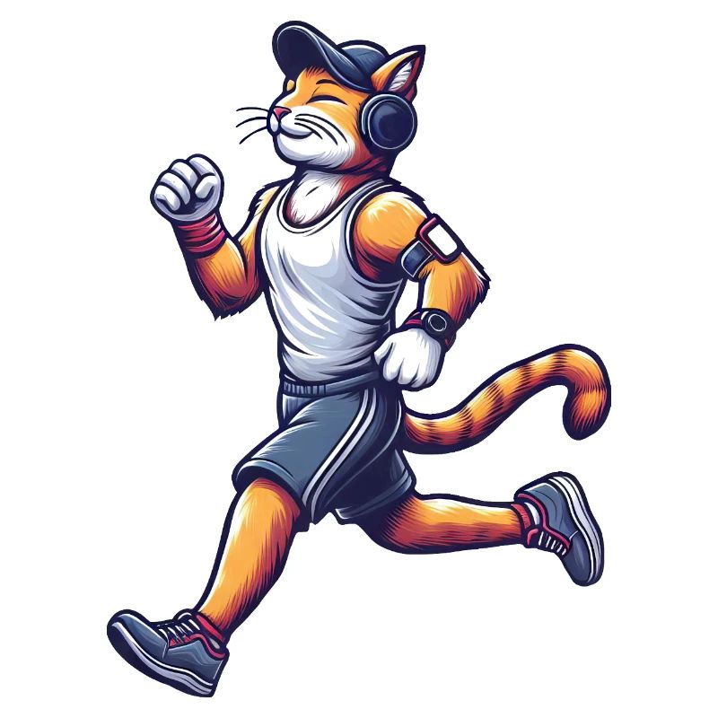Chat mignon course marathon sport jogging sprint