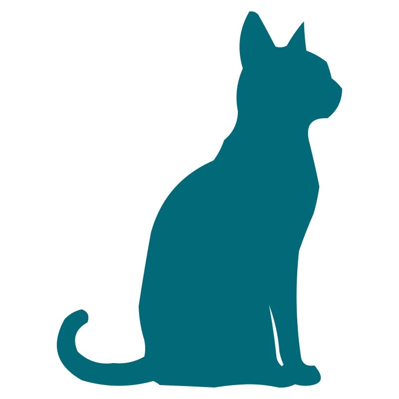 Silhouette de chat sarcelle