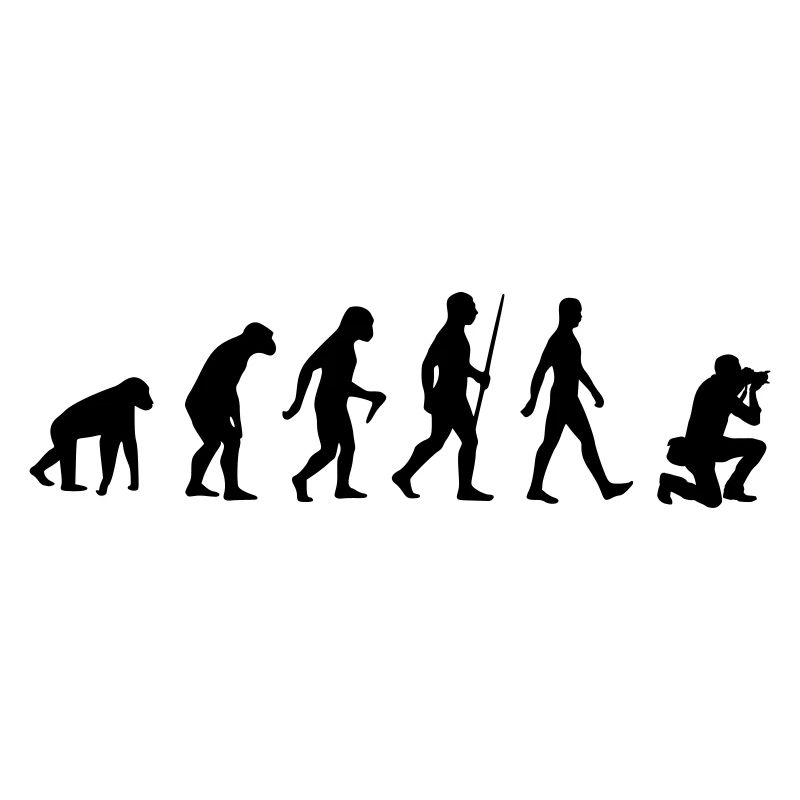 Evolution photographer gift human monkey photography