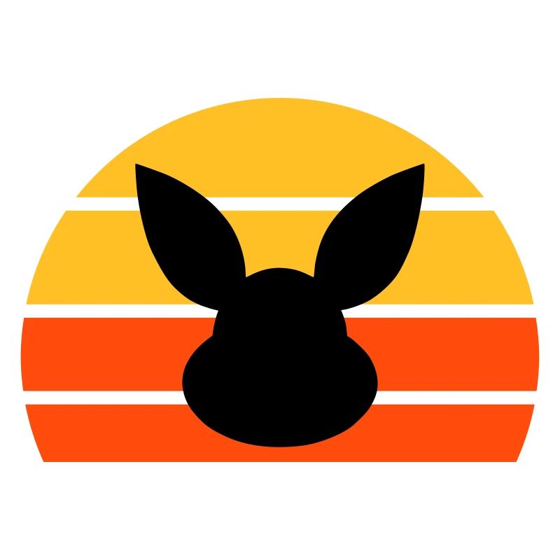 Tête de lapin devant le demi-soleil