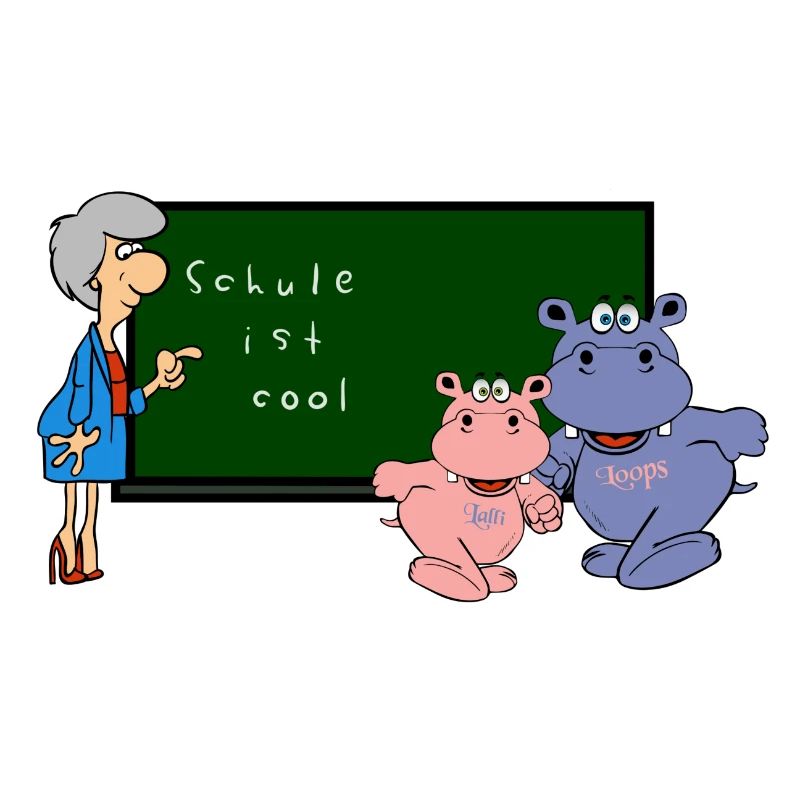 nilpferd schule lehrer kinder vorschule hippo tier