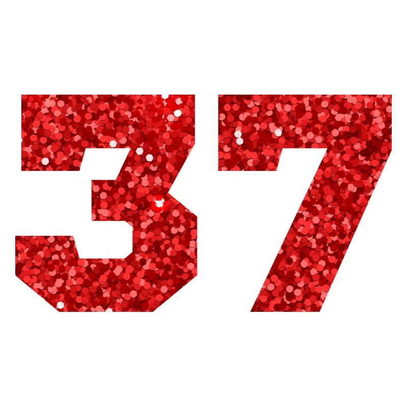 Numéro 37 paillettes rouge - 37e anniversaire