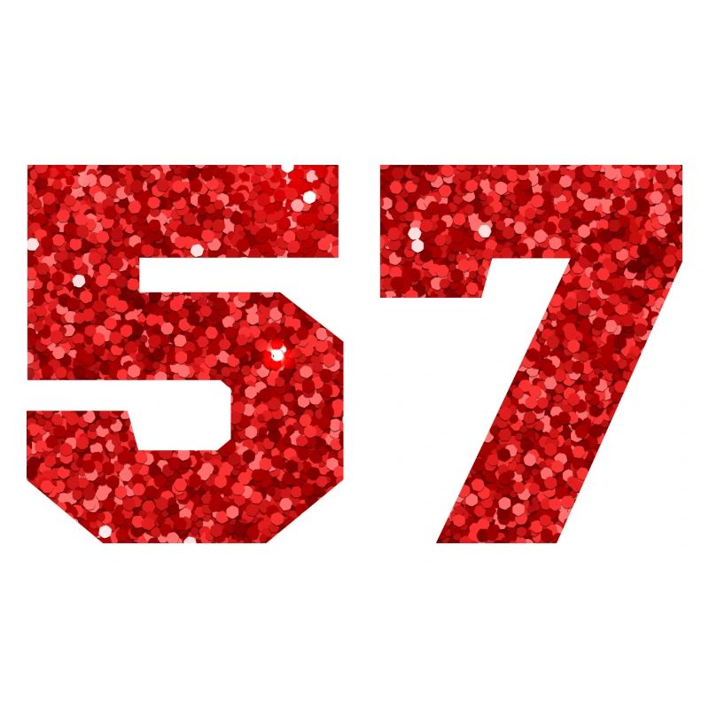 Numéro 57 paillettes rouge - 57e anniversaire
