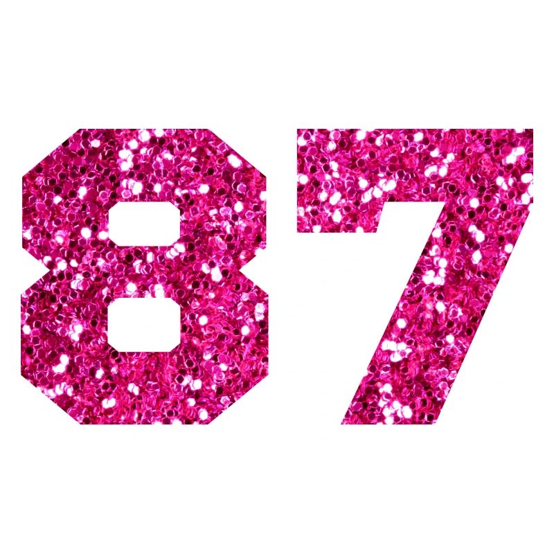 Number 87 Pink Glitter - 87th Birthday