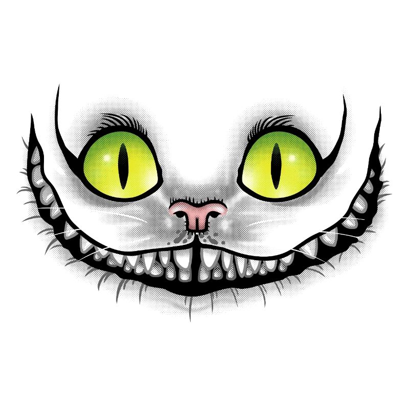 Chat noir sourit dans le noir