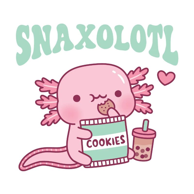Mignon Snaxolotl Axolotl Snacking On Cookies