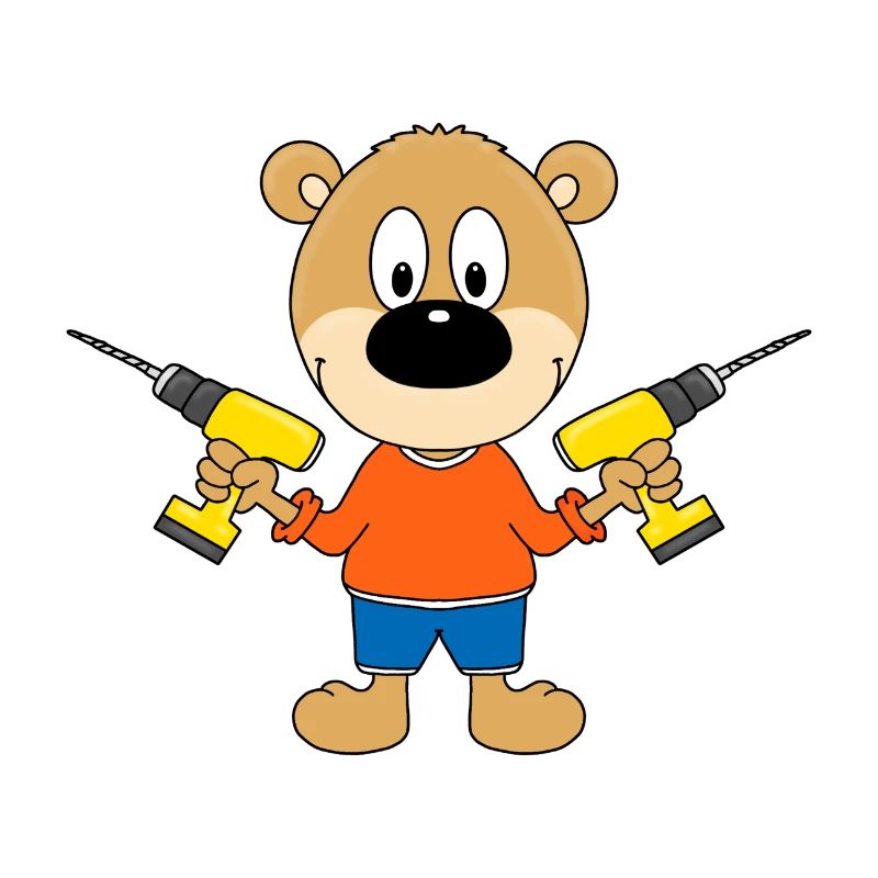 TEDDY - BÄR - HEIMWERKER - HANDWERKER - BOHRER
