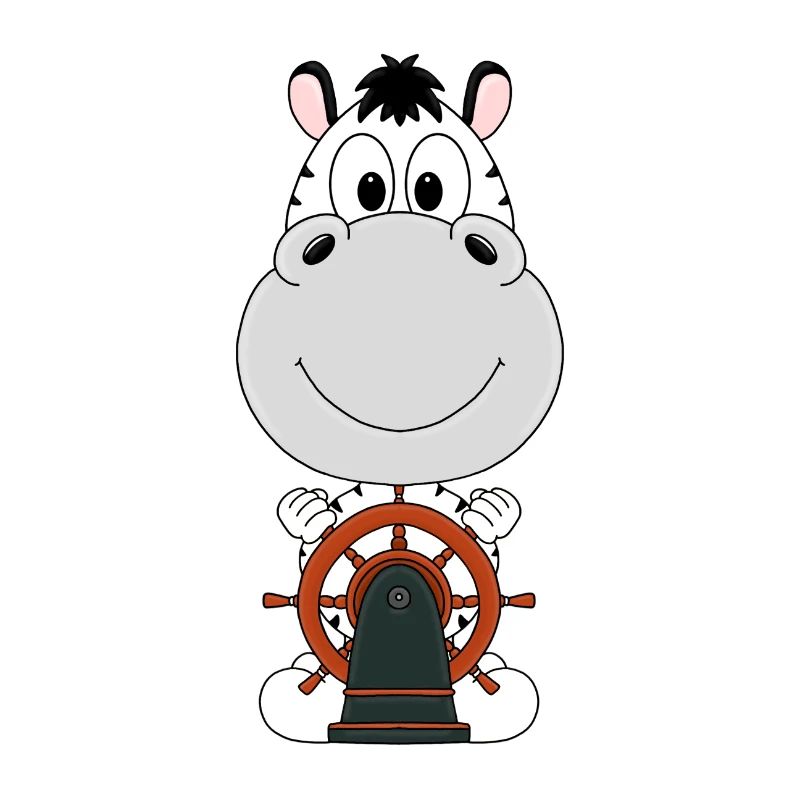 ZEBRA - KAPITÄN - BOOT - SCHIFF - MEER - SEE