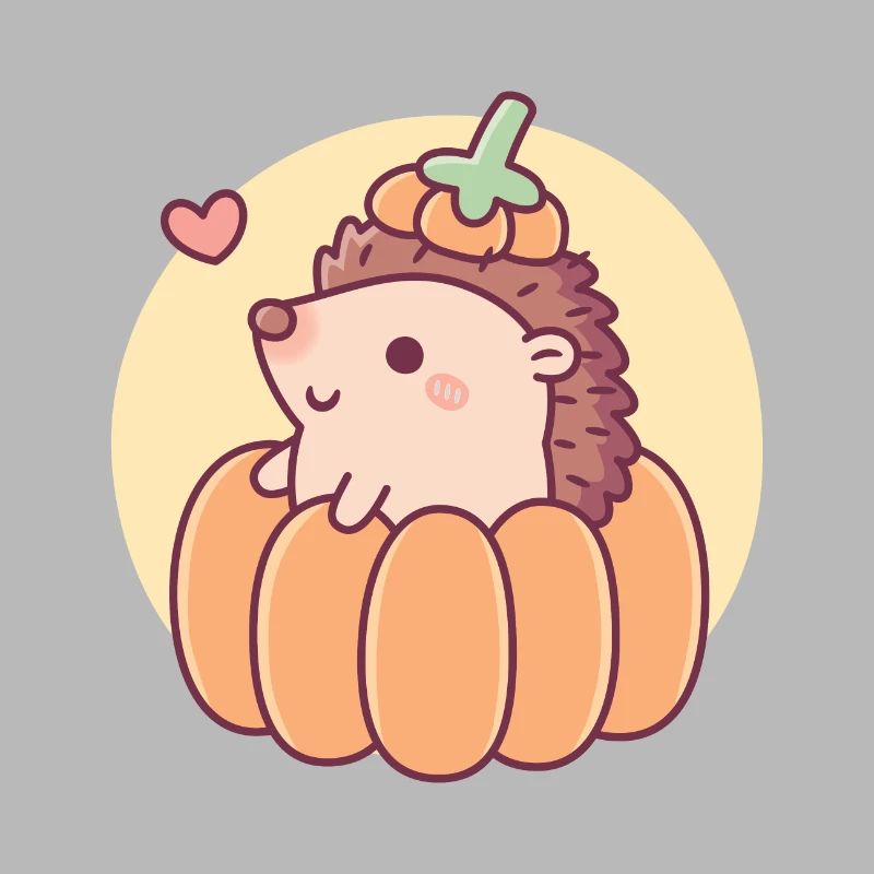 Mignon petit hérisson à la citrouille