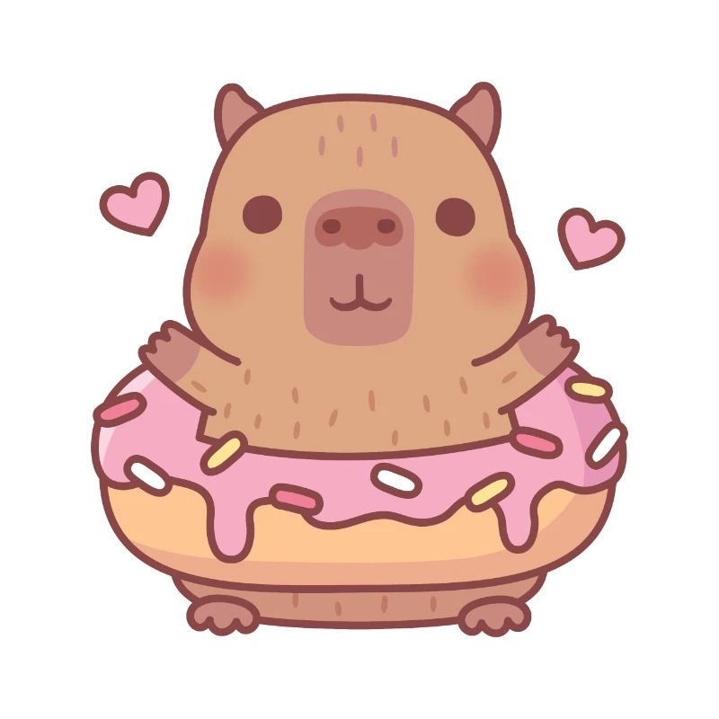 Mignon Capybara avec beignet