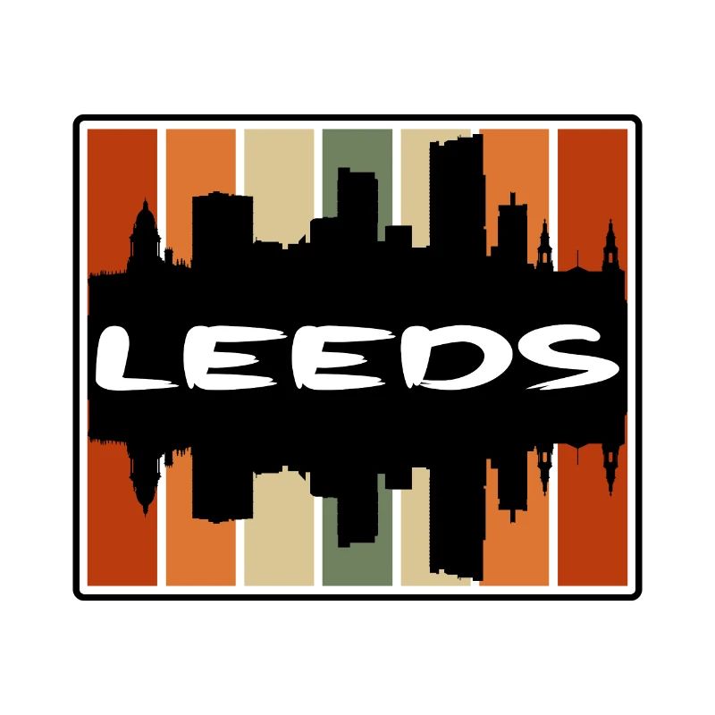 Leeds Angleterre Skyline Silhouette Souvenir de voyage