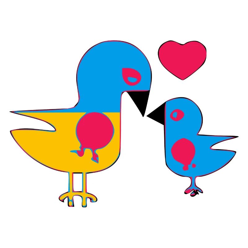 Mutter Vogel und ihr Baby