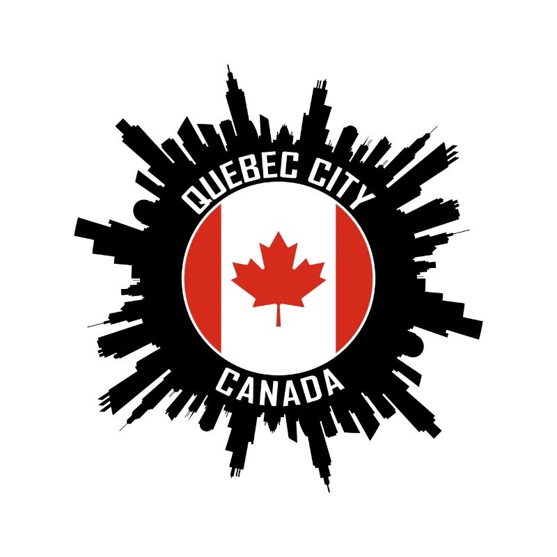 Souvenir de voyage de Québec Skyline Canada Flag