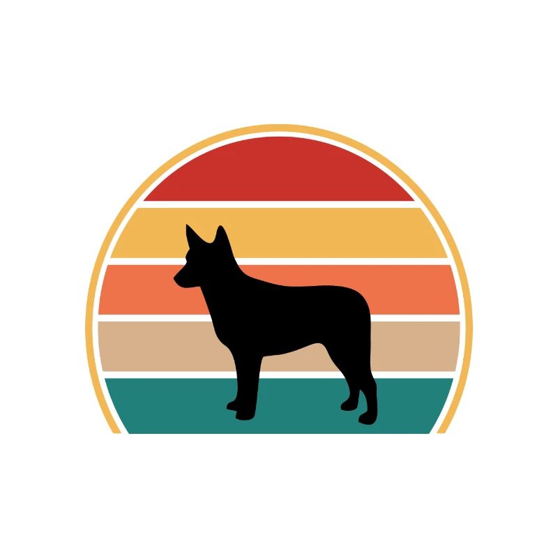 Australischer Stumpy Tail Cattle Dog Silhouette