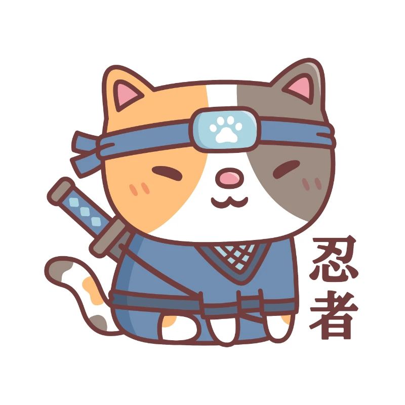Cute Ninja Cat Doodle