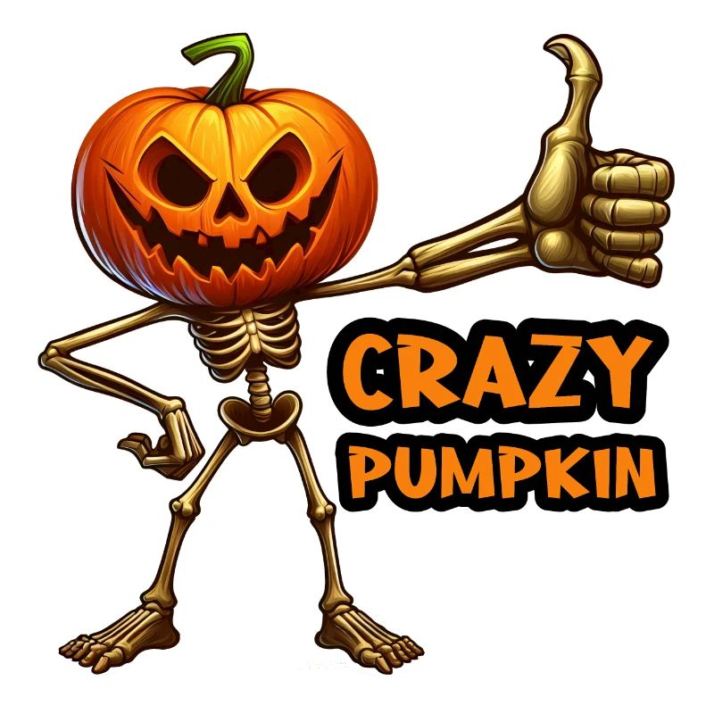 Crazy Veggies : Pumpkin Skeleton Thumbs Up