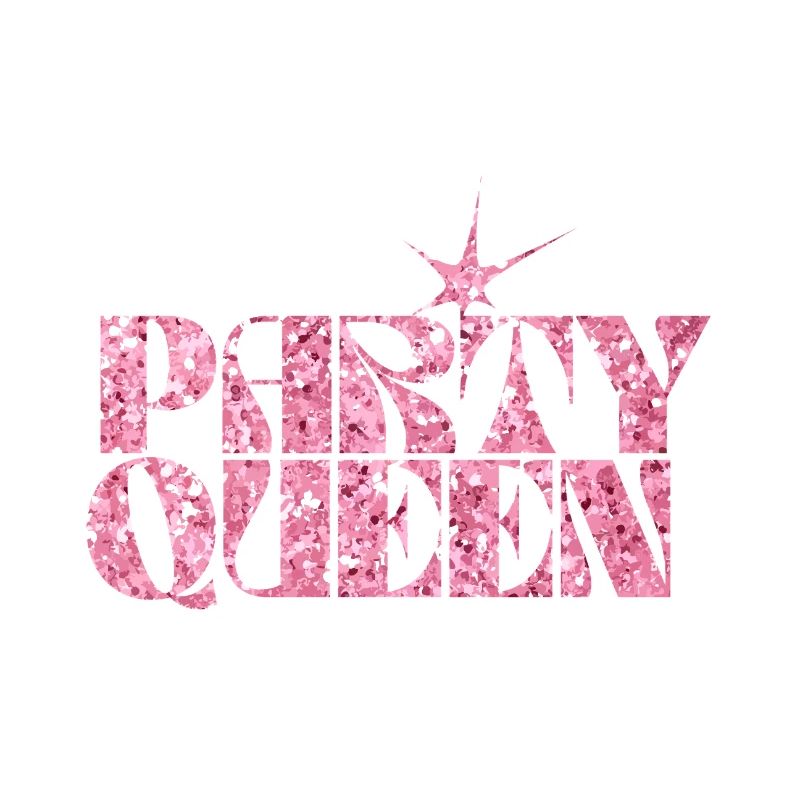 Party Queen Glitter Text