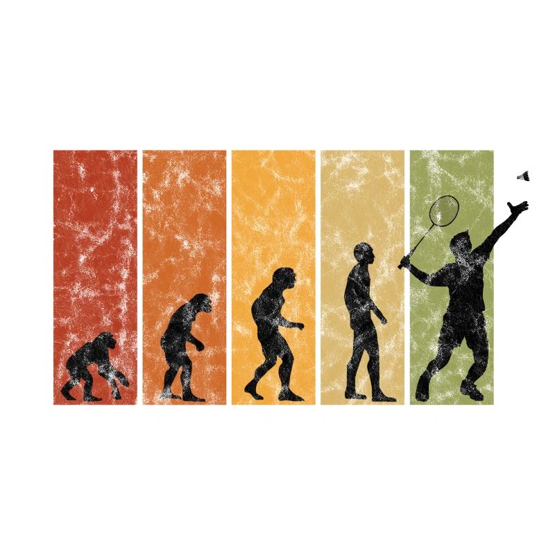 Badminton shuttlecock gift Evolution Vintage