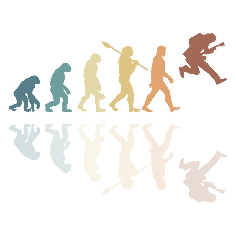 Human Evolution Guitar Band Retro Vintage