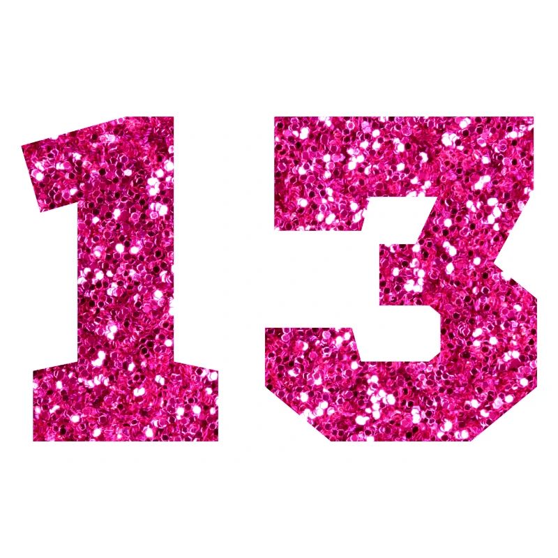 Nummer 13 Pink Glitter - 13. Geburtstag