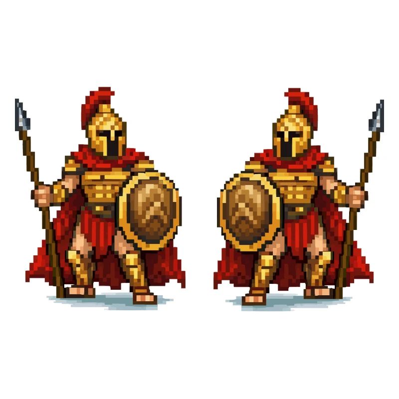 Double Gladiator Pixel Art