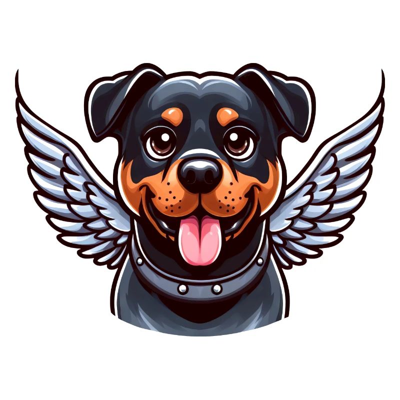 Rottweiler mignon - Ange avec des ailes dans le