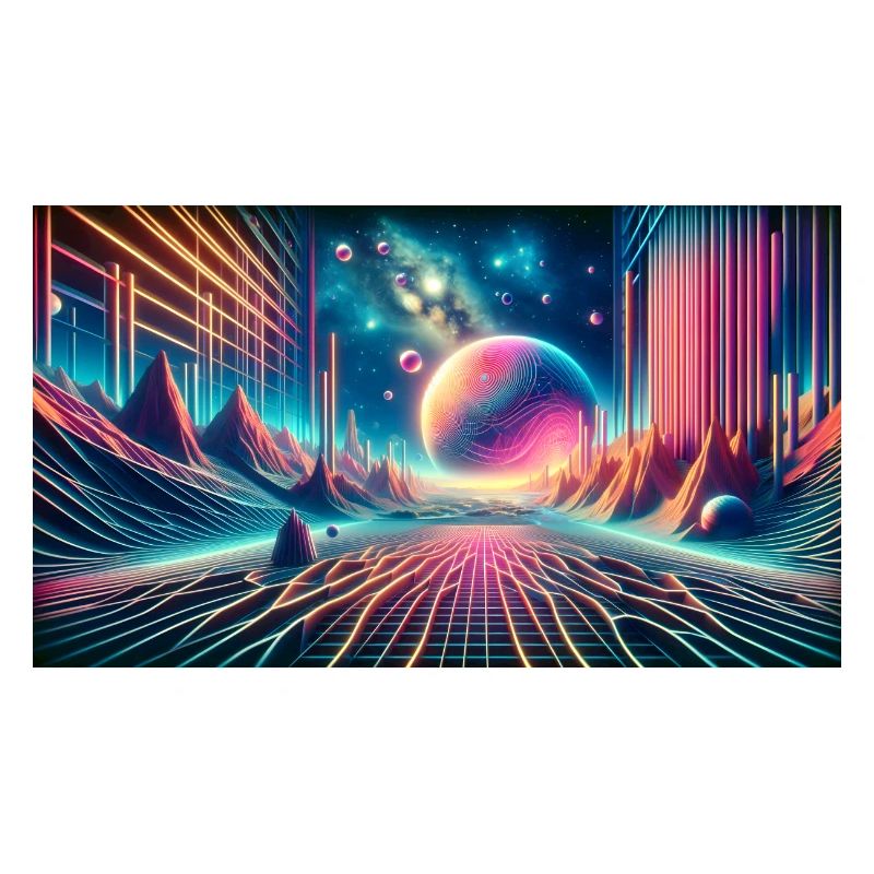 Neon Dreamscape Odyssey – Surréalisme Synthwave Wid