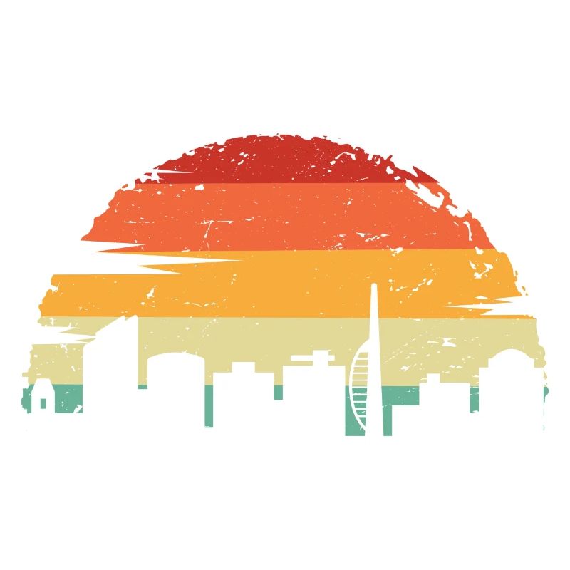 Sunset Skyline Retro Gradient