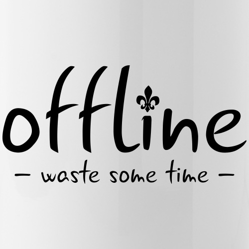 Waste some time offline – Lilie – Farbe wählbar - Trinkflasche mit integriertem Trinkhalm