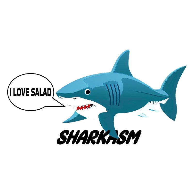 Drôle de requin, j’adore la salade, blague végétalienne